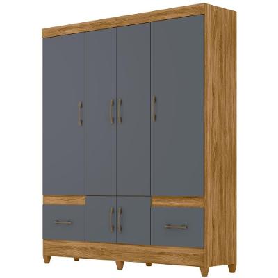 Guarda Roupa Casal 6 Portas 9120 Freijo Cinza Moval Freijo Cinza