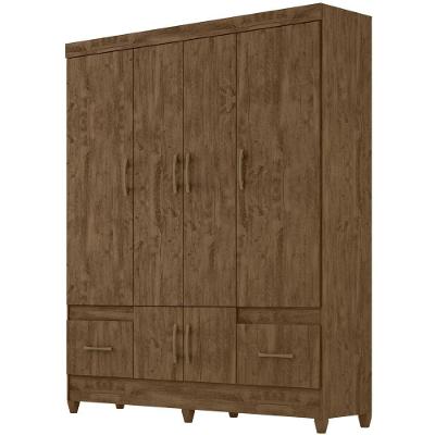 Guarda Roupa Casal 6 Portas 9123 Castanho Wood Moval Castanho Wood