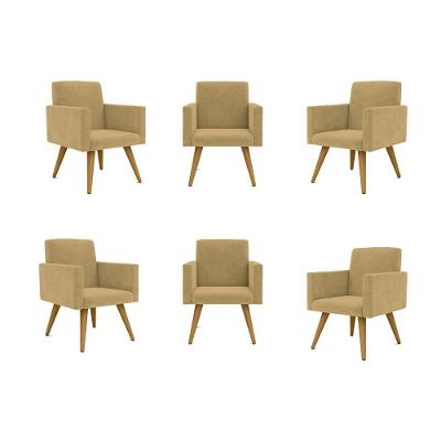 Kit 06 Poltronas Nina Decorativa Para Recepção capuccino