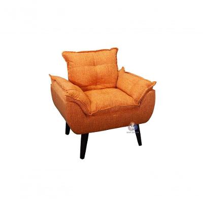 Poltrona Decorativa Opala Laranja Linho Smf Decor
