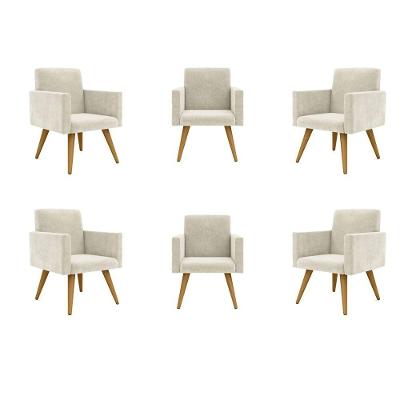 Kit 06 Poltronas Nina Decorativa Para Recepção bege