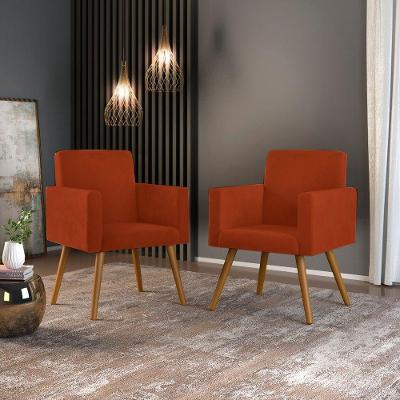 Kit 02 Poltronas Decorativa Nina Sala terracota