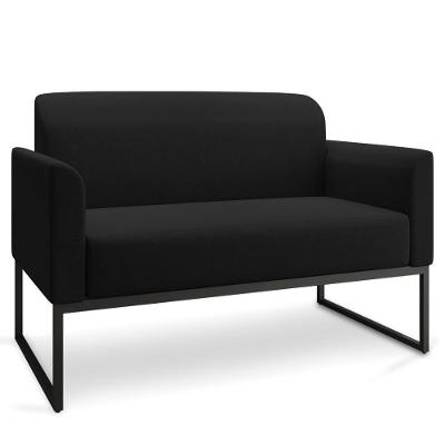 Poltrona Namoradeira 2 Lugares Industrial Preta A79 Preto