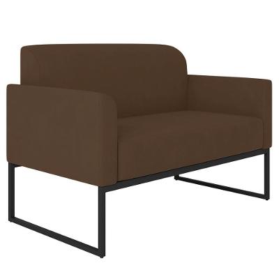 Poltrona Namoradeira 2 Lugares Industrial Preta S06 Marrom