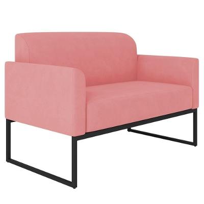 Poltrona Namoradeira 2 Lugares Industrial Preta S17 Rosê