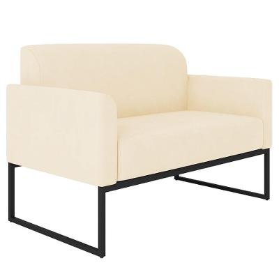 Poltrona Namoradeira 2 Lugares Industrial Preta S03 Bege