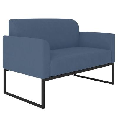 Poltrona Namoradeira 2 Lugares Preta Azul Marinho