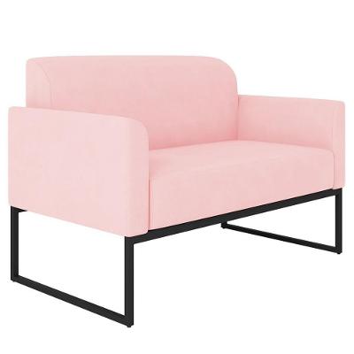 Poltrona Namoradeira 2 Lugares Industrial Preta Rosa Bebê