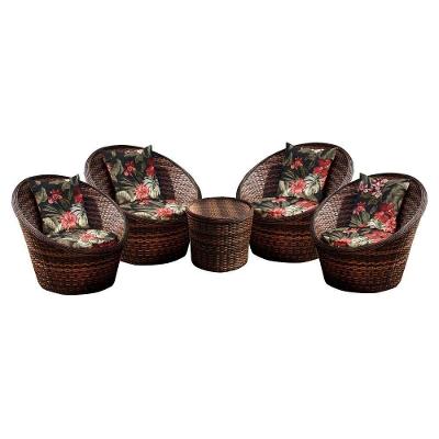Conjunto De Poltronas Bola 4 Poltronas + 1 Mesa Centro Preto.
