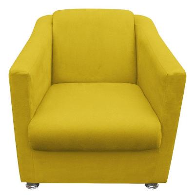 Poltrona Decorativa Tilla Sala E Escritório Suede Amarelo