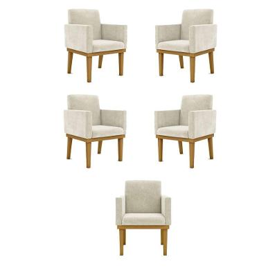 Kit 05 Poltronas Decorativa Reforçada Balaqui Decor Cor:bege