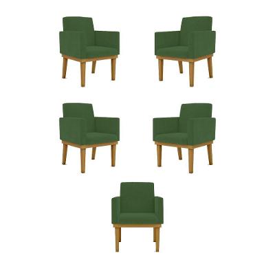 Kit 05 Poltronas Decorativa Reforçada Cor Verde