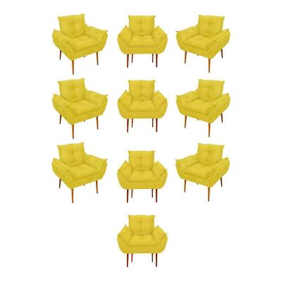 Kit 10 Poltronas Opala Sala Quarto Recepção Salão Cor:amarelo