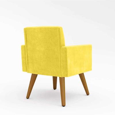Kit 03 Poltronas Nina Decorativa Para Recepção Balaqui Decor Cor:amarelo