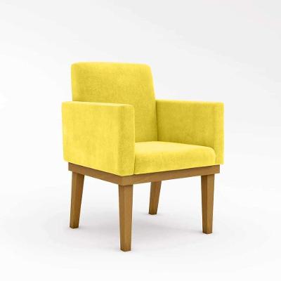 Cadeira Poltrona Com Base Reforçada Balaqui Decor Amarelo
