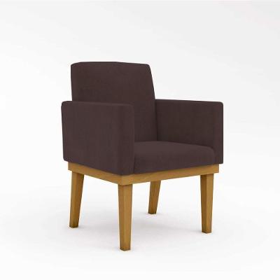 Cadeira Poltrona Com Base Reforçada - Cor Marrom - Balaqui Decor