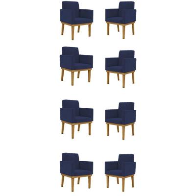 Kit 08 Poltronas Decorativa Reforçada - Balaqui Decor Cor:azul Marinho