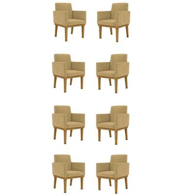 Kit 08 Poltronas Decorativa Reforçada Balaqui Decor Cor:capuccino