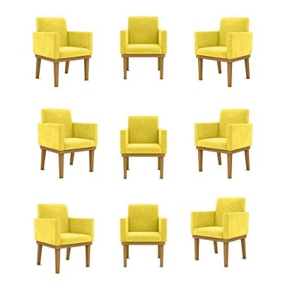 Kit 09 Poltronas Decorativa Reforçada Balaqui Decor Cor:amarelo