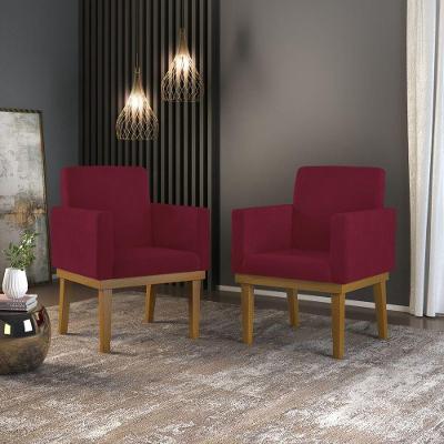 Kit 02 Poltronas Decorativa Reforçada Marsala - Balaqui Decor