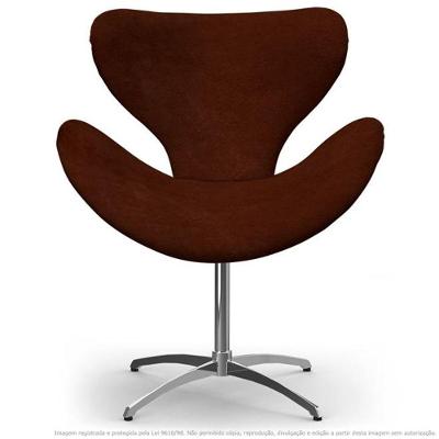 Cadeira Decorativa Poltrona Egg Marrom Com Base Giratória