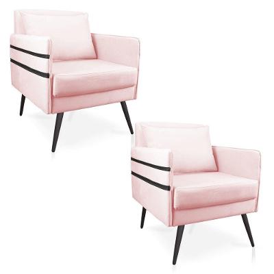 Kit 02 Poltronas Mari Rosa Bebê Pés Palito De Ferro Preto
