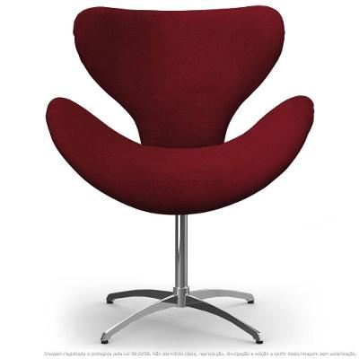 Cadeira Decorativa Poltrona Egg Bordô Com Base Giratória