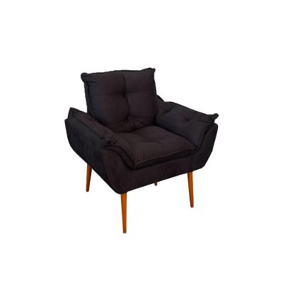 Poltrona Opala Decorativa - Escritório - Recepção - Preto Cor:preto