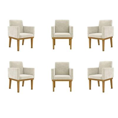Kit 06 Poltronas Decorativa Reforçada Balaqui Decor Cor:bege