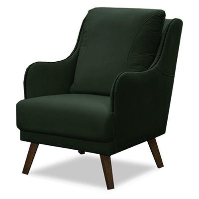 Poltrona Decorativa Catar Com Tachas Veludo Verde