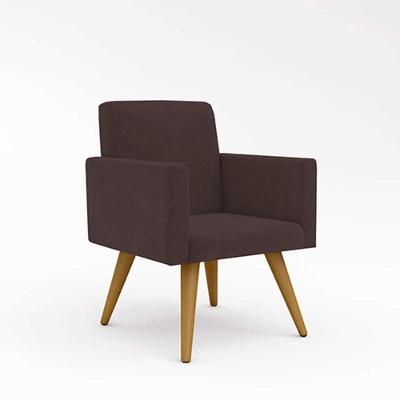 Poltrona Decorativa Para Apartamento - Sala Quarto Cor:marrom