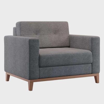 Poltrona Estofada Living Em Tecido Linho Para Sala