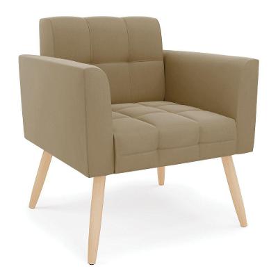 Poltrona Elisa Suede Pés Palito Natural - D'rossi Cor Marrom Rato