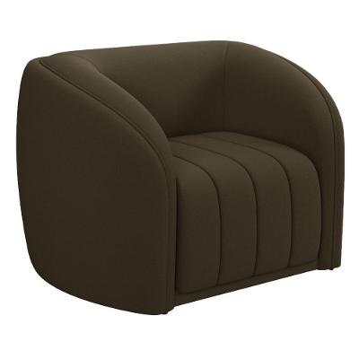Poltrona Decorativa Para Sala De Estar Lazio M03 Veludo Marrom - Lyam Decor