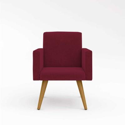 Poltrona Nina Pés Palito - Escritório - Recepção - Cor Marsala