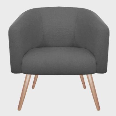 Poltrona Decorativa Stella Em Suede Com Pés Palito