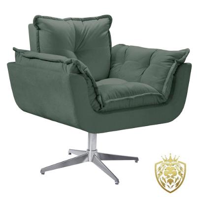Poltrona Opalla Giratória Alumínio Suede D Salla Cor: Verde