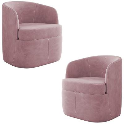 Kit 2 Poltronas Giratória Decorativa Para Sala Dandara K04 Veludo Rosê - Mpozenato