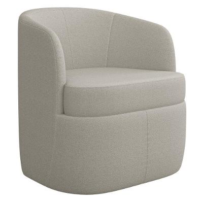 Kit 2 Poltronas Giratória Decorativa Para Sala Dandara K04 Bouclê Bege - Mpozenato