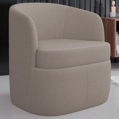 Poltrona Giratória Decorativa Para Sala Dandara K04 Bouclê Bege Escuro - Mpozenato