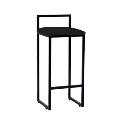 Banqueta Industrial Premium Bar Cozinha Bistrô Aço Dori Preta Assento Suede Preto - Preto