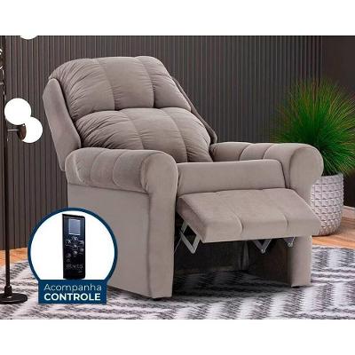 Poltrona Reclinável p/ Sala MH 1216 Two Way c/ Massagem Suede Cinza - Herval