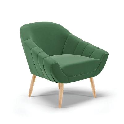 Poltrona Giovana Veludo Natural Verde