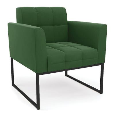 Poltrona Elisa Suede Base Metálica Industrial Preto - D'rossi Cor Verde