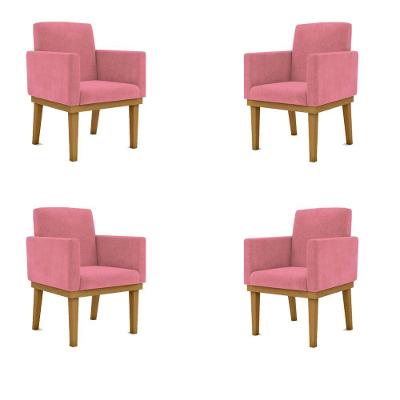 Kit 4 Poltronas Reforçadas Esteticista rosa
