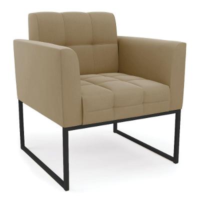 Poltrona Elisa Suede Marrom Rato Base Metálica Industrial Preto - D'rossi