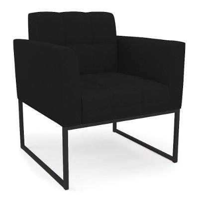 Poltrona Elisa Linho Base Metálica Industrial Preto - D'rossi Cor A79 Preto