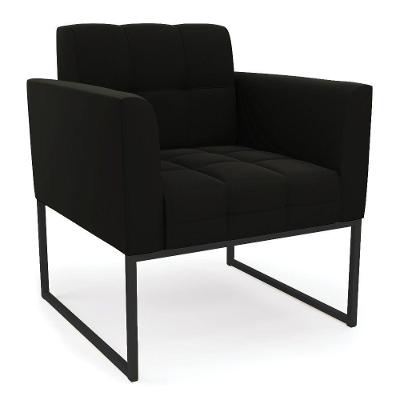 Poltrona Elisa Suede Base Metálica Industrial Preto - D'rossi Cor Preto