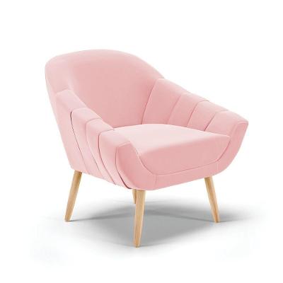 Poltrona SuePés Palito Natural Rosa Bebê