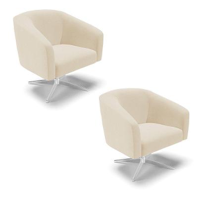Kit 02 Poltronas Stella Linho Grosso Bege A19